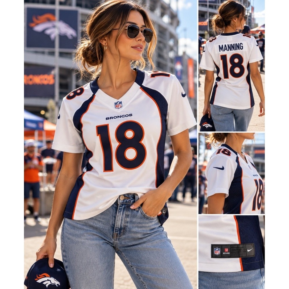 Nike Denver Broncos Peyton Manning #18 Women's NFL On Field Jersey Size M
